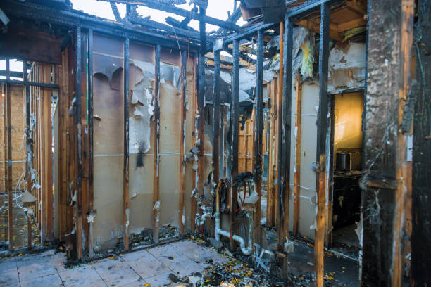 Professional Fire Damage Restoration technician working in Triangle, VA